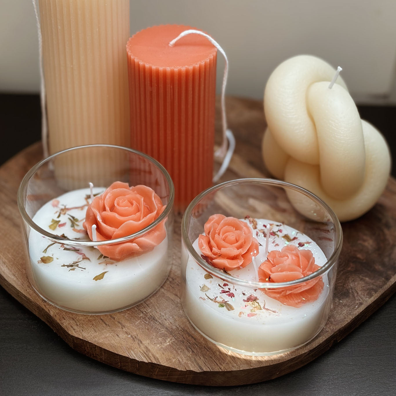 Bloemig kaarslicht - dubbel