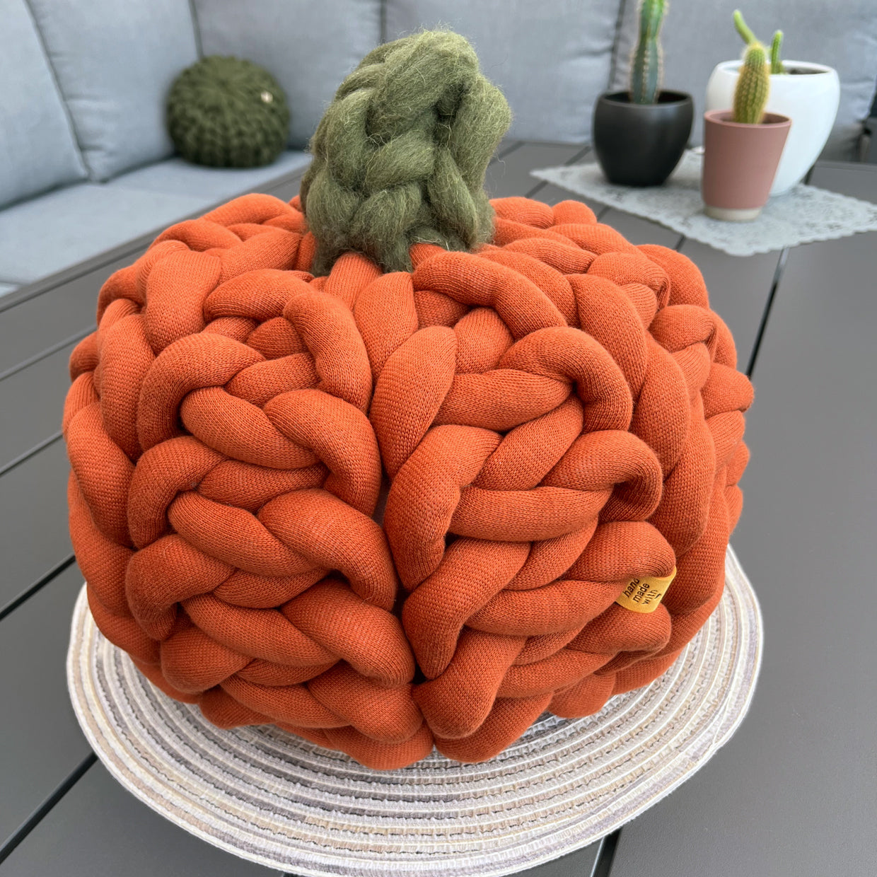 Garenlief Handgemaakte pompoen kussen - 918